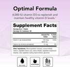 Theralogix Thera-D 6000 Vitamin D Supplement - 6,000 IU (150 mcg) Vitamin D3 Tablets - 90-Day Supply - Immune Support Supplement for Women & Men - Aids Bone & Heart Health - NSF Certified - 90 Tablets
