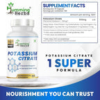 Potassium Citrate 500mg-192mg Elemental Potassium Per Serving-Non-GMO-180 Vegan Capsules