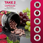 Beet Root Capsules - USA Made Beetroot Supplement for Normal Circulation, Nitric Oxide & Heart Support - 5-in-1 Beets with Grape Seed, Garlic Extract, Hawthorn Berry, Olive Leaf - 90 Vegan Caps