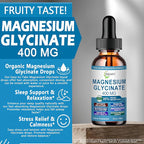 Pure Magnesium Glycinate Drops | High Absorption Liquid Magnesium Glycinate 400mg Support Sleep,Nerve & Bone Health | Magnesium Bisglycinate Chelate for Women & Men | Vegan,Non-GMO,Fast-Acting Formula