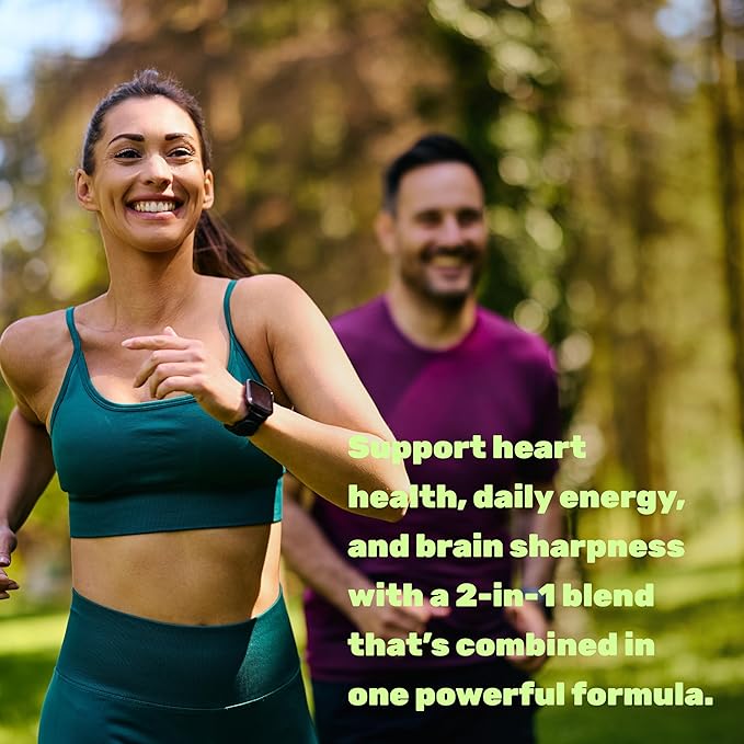 CoQ10 600mg, 120 Capsules – with Omega 3 Fatty Acid 100mg – Max Strength – Bioavailable Coenzyme Q10 Supplements – Heart, Energy, & Brain Health Antioxidant Support – Non-GMO
