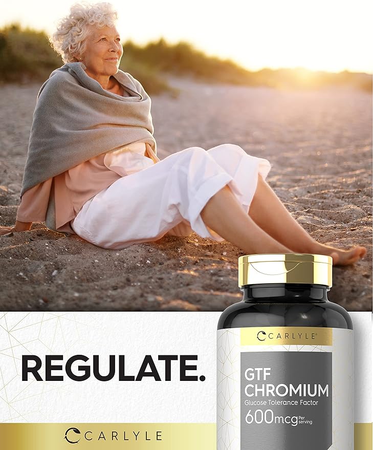 Carlyle GTF Chromium 600 mcg | 250 Capsules | Non-GMO, Gluten Free