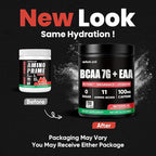 Sugar Free 7g BCAA + EAA Powder | Supports Muscle Recovery, Growth, Strength & Endurance – 9 Essential Amino Acids with L-Glutamine, Caffeine, Vitamin & Electrolyte for Energy & Hydration, Gluten Free