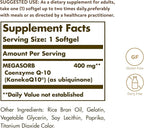 Solgar Megasorb CoQ-10 400 mg, 60 Softgels - Supports Brain Function - Coenzyme Q10 Supplement - Enhanced Absorption - Gluten Free, Dairy Free - 60 Servings