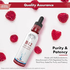 Buried Treasure B12 Drops - 1000mcg Vitamin B12 Methylcobalamin per Serving, 120 Servings - Sublingual B12, Alcohol-Free, Vegan, Raspberry Flavor, 2 oz Bottle, Graduated Dropper Accurate Dosing