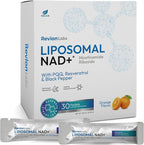 Liposomal NAD+ Liquid Packets - Liposomal Nicotinamide Riboside Resveratrol PQQ for Cellular Health Energy Focus & Healthy Aging