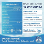 NATURE TARGET Probiotics for Women & Men, 60 Billion CFU, Prebiotics and Probiotic for Gut Health - SBO Probiotics Supports Digestive, Constipation, Diarrhea, Gas & Bloating, 90 Veggie Capsules