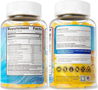 Vegan Omega-3 Gummies 1000mg + Turmeric - Omega 3 Fish Oil Alternative for Adults - Algae DHA 600mg & EPA 300mg, Vitamins A, C, E, Zinc & MSM, Sugar Free, 120 Cts