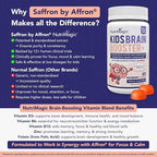 NutriMagic Kids Brain Booster+ 30mg Saffron-Based Multivitamin Gummies for Kids Brain Health Support, Saffron Extract Gummies, Vitamin D3, B6, B12, Zinc, 120x Non-GMO Gummy (2-Pack)