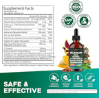 Thyroid Support Drops - Selenium, Zinc, Iodine, L Tyrosine, Ashwagandha, Turmeric, Schisandra Guggul, Cayenne, Basil - Liquid Supplement Folate Copper Alcohol -Free, Vegan, Non-GMO – 2 oz