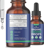 NOVEHA Organic Iodine Drops - Potassium Iodide Liquid - Iodine Supplements for Thyroid & Metabolism Support, 250 mcg per Serving, USDA Organic, Vegan, Non-GMO, Gluten-Free | 30-Month Supply - 2 Fl Oz