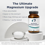 Designs for Health Magnesium Glycinate Complex - Chelated Magnesium Bisglycinate + High Absorption Magnesium for Calming & Sleep, Heart Health, Immune Support & Bone Strength - Vegan (60 Capsules)