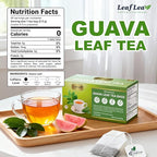 LeafLea 120 Guava Leaf Tea Bags, Premium Natural Herbal Tea, 100% Hojas De Guayaba, Caffeine-Free, Non-GMO, Supports Digestion & Immune Health, Packed with Natural Goodness