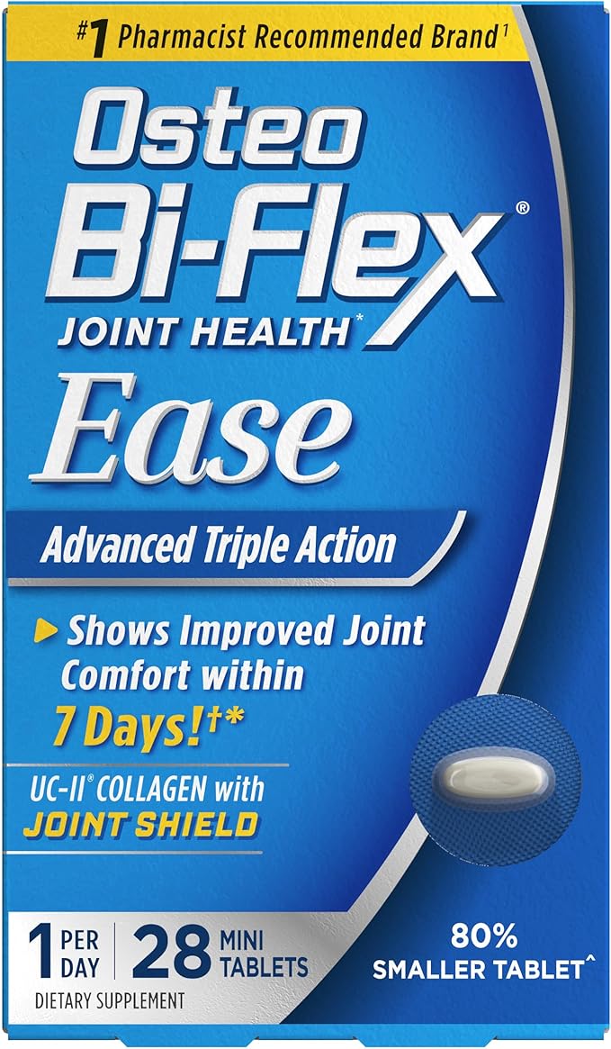 Osteo Bi-Flex Ease Mini Tablet Triple Action UC-II Collagen Supplement with Vitamin D, Improve Joint Function, Strength, Flexibility, Mobility 28 Mini Tabs