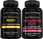Vital Vitamins NAD+ 30 ct + Hyaluronic Acid Capsules 60 ct