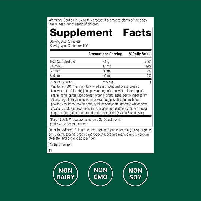 Standard Process Cataplex C - Supports Immune & Bone Health - Aids Healthy Skin & Connective Tissue - Includes Antioxidant Vitamin C - Non-Dairy & Non-Soy - 360 Tablets
