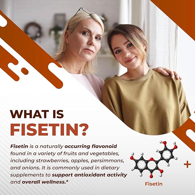 Fisetin 10-in-1 Formula - with Spermidine Quercetin Resveratrol, Elderberry, Turmeric Non-GMO, Gluten-Free, Soy-Free