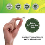 Leaping Lynx Quercetin with Bromelain – 800mg Quercetin + 165mg Bromelain | 120 Capsules (60-Day Supply) | Immune, Respiratory, and Seasonal Allergy Support | Antioxidant & Recovery Complex | Non-GMO