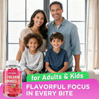 2 Pack L-Theanine Gummies for Kids & Adults, L'Theanine 400mg with Ashwagandha, GABA, 5HTP, L Theanine Supplement for Calm, Zzz & Relaxation Support, Raspberry Flavor, 120 Counts
