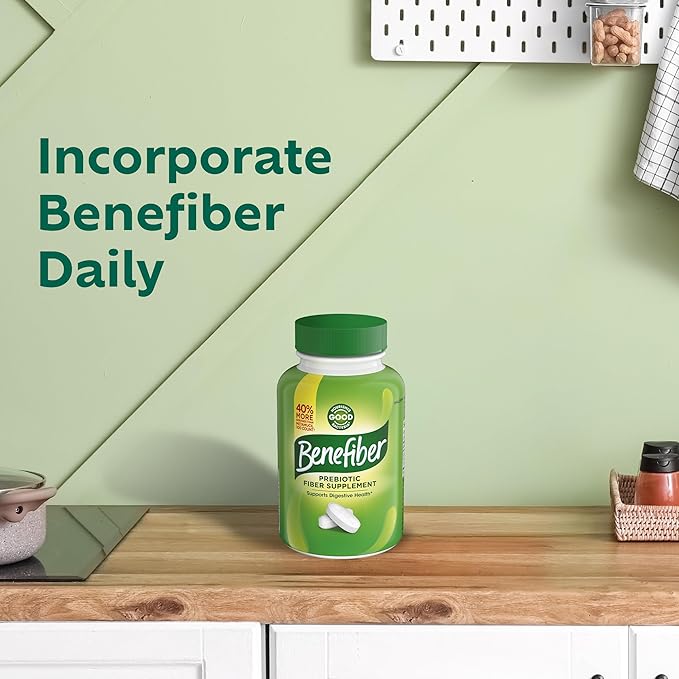 Benefiber Prebiotic Fiber Supplement Caplets,84 Count (Pack of 2)