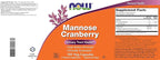 NOW Foods Mannose Cranberry, 120 Veg Capsules - with PAC - 450mg dMannose, 250mg Whole Cranberry - Bladder Cleanse and Urinary Tract Health* - Vegan Friendly Supplement, Non-GMO