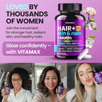 Biotin | Collagen | Keratin Booster with Hyaluronic Acid - Thicker Hair Growth, Healthy Skin & Stronger Nails Supplement – Extra Strength - Multi Vitamin B Complex - Women & Men - Made in USA - 60ct