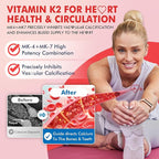 Vitamin K2 Gummies MK-7 200 mcg & MK-4 500 mcg for Women & Men Sugar Free, Perfect 2-IN-1 Full Spectrum Vitamin K2 Supplement for Bone, He❤rt, Promotes Calcium Absorption, Brain, Teeth, Immune,1Pack