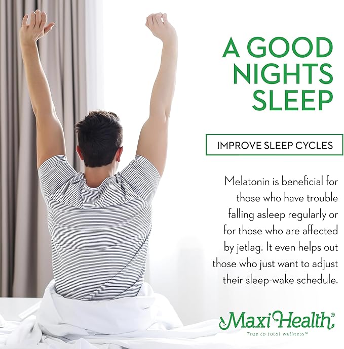 Maxi Health Melatonin 1mg Chewable - Sleep aid Melatonin to Encourage Natural Sleep – Non-Habit Forming Supplement with Enzymax for Fast-Acting Support Kosher (100 Units)