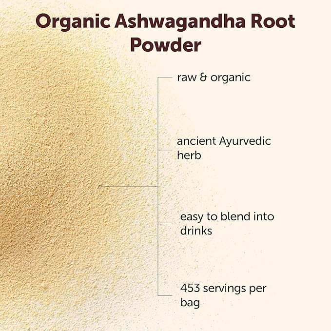 Micro Ingredients Organic Ashwagandha Root Powder, 2 lb | 453 Servings | Pure Withania Somnifera Root | Ancient Ayurvedic Herb