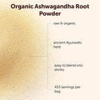 Micro Ingredients Organic Ashwagandha Root Powder, 2 lb | 453 Servings | Pure Withania Somnifera Root | Ancient Ayurvedic Herb