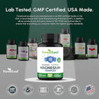 ForestLeaf Magnesium Complex for Women and Men - 500mg Magnesium Supplement for Sleep - 5-in-1 Chelated Magnesium Citrate, Bisglycinate, Malate, Taurate, Oxide (120 Ct)