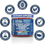 Clean Nutra Lutein and Zeaxanthin Eye Vitamins Gummies + Bilberry for Eyes Vision Support Ginkgo Biloba Marigold, Vitamin B12 Flaxseed Black Pepper CoQ10 Vitamin A l 60 Count B OcuFlow