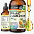 BIO KRAUTER Maca Root and Ashwagandha Tincture - Maca & Ashwagandha Supplements for Men & Women - Adaptogenic Liquid Supplement for Mood Support - Alcohol and Sugar Free Vegan Drops 4 Fl.Oz.
