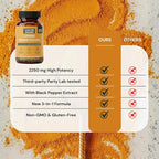 Turmeric 3 in 1 Complex with Curcumin, Ginger &Black Pepper Extract | 2250mg per Serving | 60 Capsules