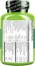 NATURELO Mens Multivitamins - One Daily Multivitamin for Men with Vitamins, Minerals & Organic Whole Foods, Boost Energy & Health, Non-GMO, 60 Vegetarian Capsules