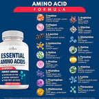 NEW AGE Amino Acid Complex – 20 Aminos with BCAAs, L-Glutamine, L-Arginine & Hyaluronic Acid – Supports Recovery, Energy, Immune Health & Wellness – Non-GMO, Gluten-Free – 180 Capsules