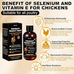 E+S Poultry Vitality Formula | Selenium for Chickens and All Poultry | Nutrient Support Liquid for Energy Balance and Mobility | Feed Mix Additive for Healthy Growth