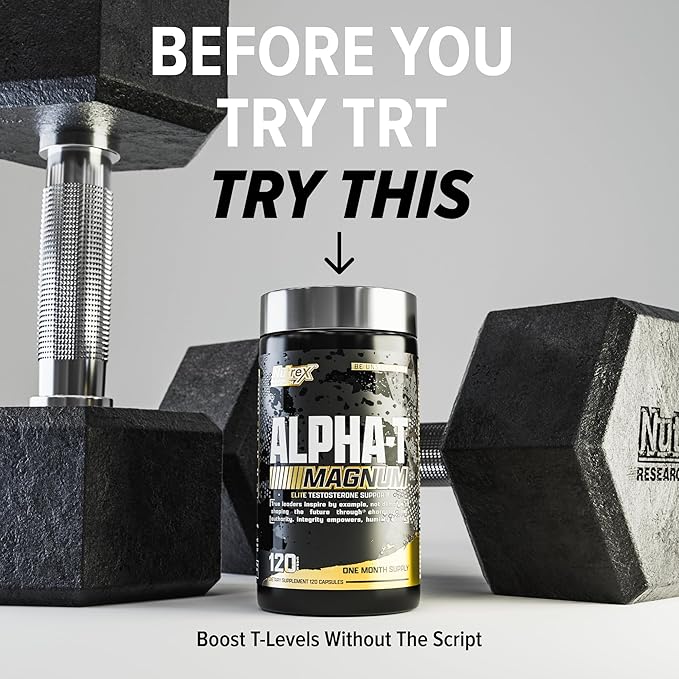 Nutrex Research Alpha-T Magnum Testosterone Support for Men | Anabolic Supplement with Tongkat Ali, Fadogia Agrestis, Shilajit and Ashwagandha | Muscle Builder for Strength, Growth & Hormone Balance