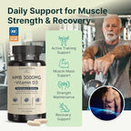 VINATURA HMB 3000mg and Vitamin D3 Supplement - HMB (Beta-Hydroxy Beta-Methylbutyrate), Vitamin D3 (1600 IU), Made in USA & NSF Certified for Sport - 120 Capsules