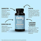 Celly Senolytic Complex | Longevity Supplement for Healthy Aging and Cellular Health with Quercetin and Fisetin | Targets Senescent Cells | 30 Servings | Non-GMO & 3rd Party Tested