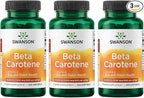 Swanson Beta-Carotene Vitamin A 25,000 IU Eye and Skin Health Supplement for Adults Seeking Vision and Immune Support - 7,500 mcg (300 Softgels, 3 Pack)