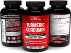 Turmeric Curcumin with BioPerine Black Pepper Extract - 755mg per Capsule, 120 Veg. Capsules - GMO Free Tumeric, Standardized to 95% Curcuminoids for Maximum Potency