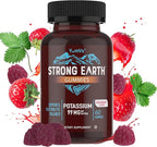 YumVs Potassium Supplement Gummies - Strawberry Flavor - 99 mg (as Potassium Citrate) per Serving - Supports Electrolyte Balance - Vegetarian Kosher Halal Gluten Free Pure Potassium Gummies (60 Count)