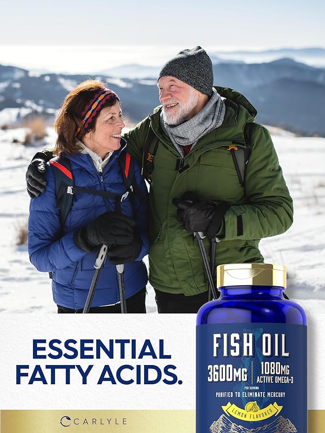 Carlyle Fish Oil 3600mg | 1080mg Omega 3 | 120 Count | Non-GMO and Gluten Free Supplement