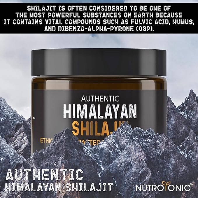 NutroTonic® Authentic Himalayan Shilajit | Most Potent 60 Days Sundried 40X Nano Filtered Pure Himalayan Shilajit Resin | Ethically Wild Crafted +17000 FT | Premium Quality Guaranteed - 120 Servings