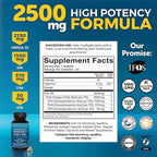 Viva Naturals Omega 3 Fish Oil Supplement for Women and Men - 2500 mg Triple Strength Fish Oil Pills with Re-Esterified Omega 3 Fatty Acids Including EPA, DHA DPA - 240 Pescatarian-Friendly Softgels