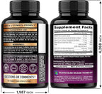 Iron Supplement for Women - Iron 65mg (Ferrous Sulfate 325mg) - Stomach Friendly | Slow Release Iron | High Absorption - Vitamins C, D3, B6, B12 & Folate - Iron Level & Energy Support - 60 Capsules