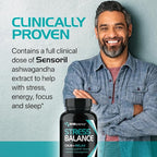 Calming Cortisol Supplement for Women & Men - Clinically Validated Sensoril Ashwagandha and goBHB Mood Support Supplement for Balanced Energy & Focus and Cortisol Support - 3rd Party Lab Tested
