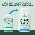 PurePremium Natural Zinc 50mg Supplements for Men/Women - GMP-Certified High Potency Vitamin Zinc Citrate/Oxide for Adults, Immune Antioxidant, Energy Support - 100 Tablets