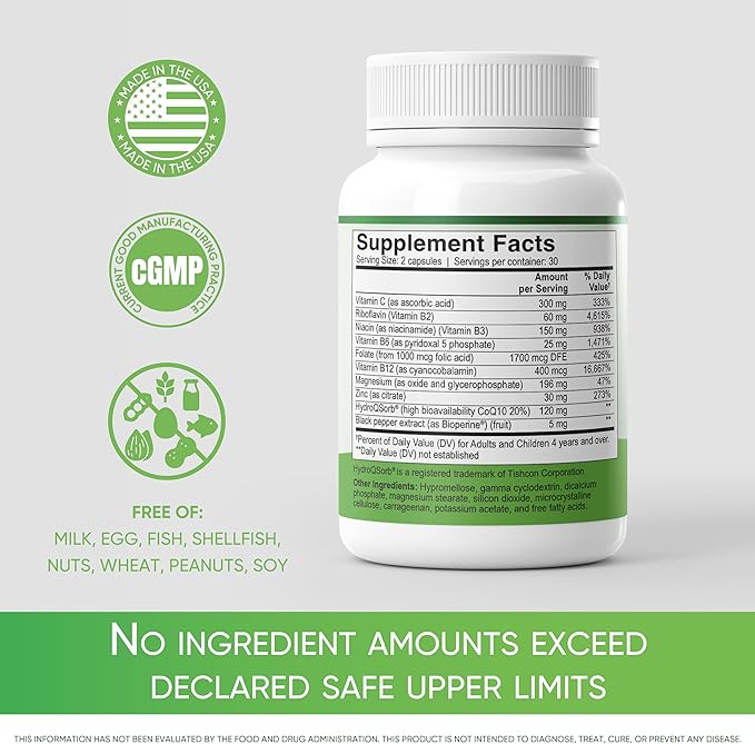 MigReForm – Doctor Formulated Nutritional Supplement and Migraine Wellness Support - Natural Migraine Health Formula with Magnesium, Vitamin B2 & CoQ10-60 Capsules for Women & Men